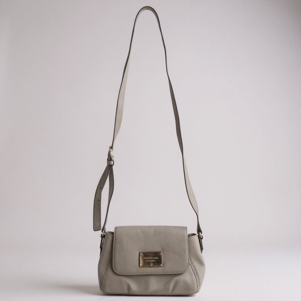 Michael Kors Pebble Leather Small Crossbody Shoulder Bag Mini Handbag White Gold